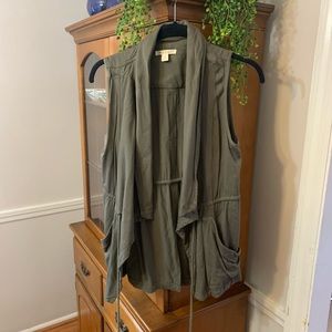 Francescas Olive Waterfall Vest